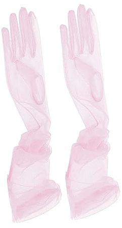 ZUYPSK Braut Vollfinger Lange Handschuhe Hochzeit Arm Stulpen Brautstulpen aus Transparent Tüll Ball Accessoires elegante Party Cocktail