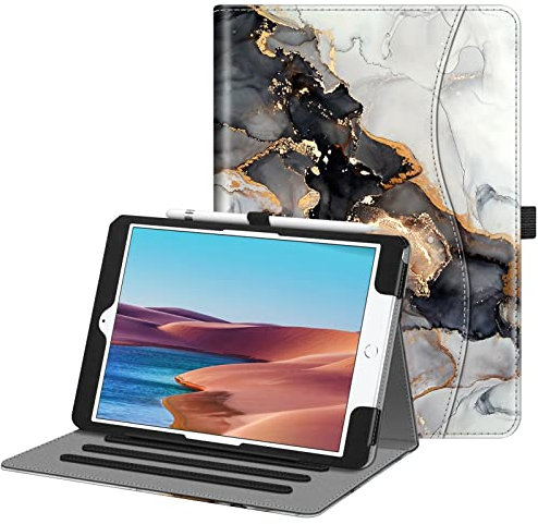 FINTIE Case for iPad 9th / 8th / 7th Generation (2021/2020/2019) 10.2 Inch - [Corner Protection] Multi-Angle Viewing Stand Cover with Pocket & Pencil Holder, Auto Wake Sleep, Cloudy Marble