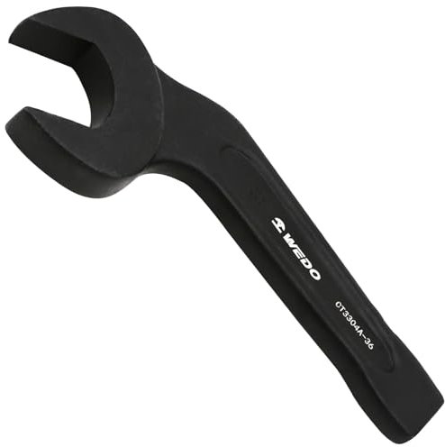 WEDO Schlag Maulschlüssel mit offenem Ende,Einmaul-Kraftschlüssel,Abgewinkelt Offen 19mm,Länge 140mm,Einmaulschlüssel,Schraubenschlüssel,Verschleißfestigkeit,40 Chromstahl,DIN 894
