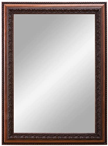 Online-GalleryKing Wandspiegel nach Maß 90 x 60 cm Braun Barock Shabby Vintage für | Flur | Badezimmer | Wohnzimmer | Schlafzimmer | Spiegel Rahmen OGK-EH06