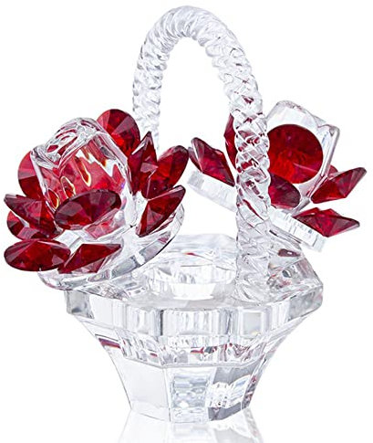 MANQILE 12 Stil Kristall Rote Rose Blume Briefbeschwerer Sammlerstücke Träume Ornament Figurine Home Hochzeitsdeko Souvenir