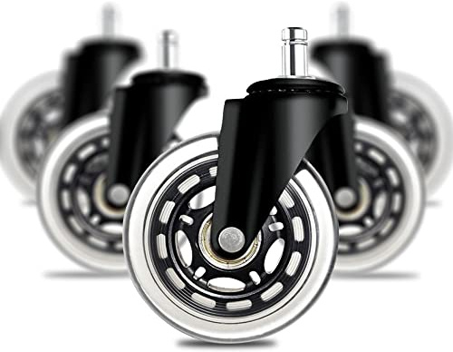 addhome 5er Set Hartbodenrollen Bürostuhl Rollen 10x22mm für Teppich Gaming | leise Ersatzrollen Stuhlrollen für Büro- und Stühle Teppich- und Parkettböden Bürostuhlrollen Gamingstuhl