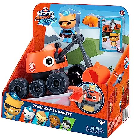 Octonauts Above & Beyond Terra Gup 3 und Kwazii Deluxe-Spielzeugfahrzeug & Figuren-Set, Missionen nachstellen, inklusive 7,1 cm großer Kwazii-Charakter-Figur und Pikas-Kreatur-Figur,