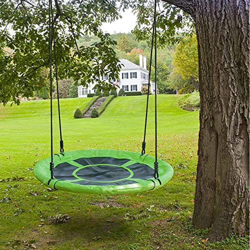 Nestschaukel, Schaukel für den Außenbereich, Kinderschaukel, Durchmesser 100 cm, zum Aufhängen, verstellbar, Höhe verstellbar 85-150 cm, kein Verblassen (grün)