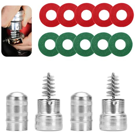 Kit de limpiador de terminales de batería 12 en 1, herramienta imprescindible para prolongar la duración de la batería marina del coche con 12 arandelas protectoras de fibra y 2 cepillos de limpieza