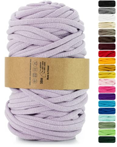 Netuno 1x Makramee Garn 9mm Lila 50m zum Basteln für Traumfänger | Baumwollschnur mit Naturkern · hochwertig & vielseitig – für Schmuck, Armbänder, DIY-Deko & Häkeln
