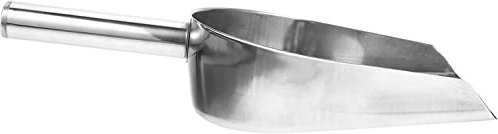 Metal Ice Scoop Ice Scoop Flour Shovel: Stainless Steel Ice Scooper Ice Cube Scoop Flat Bottom Utility Scoop for Bar Kitchen Popcorn Candy Coffee Beans 1 Cup Scoop ( Color : Silver , Size : 28X13CM