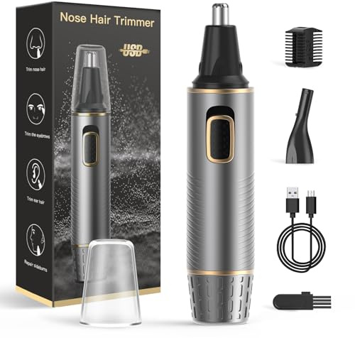 XOOMRSCP Nasenhaartrimmer für Männer, Schmerzloser USB Wiederaufladbarer Nasenhaarschneider, Ohr- und Nasenhaarschneider für Männer, Professioneller Gesichtshaartrimmer mit IPX7 wasserdichten Dual