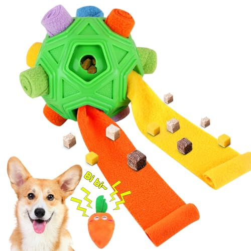 Dog Snuffle Ball, Interactive Puzzle Dog Sniffle Treat Ball Toys to Encourage Natural Foraging Skills,Slow Feeder for Training and Stress Relief (Green)