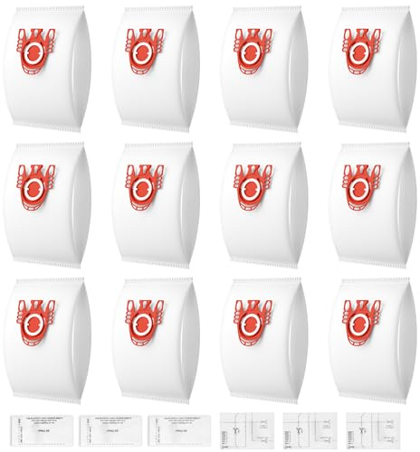 12 Pack 3D Airclean FJM Vacuum Bags Compatible with Miele FJM Vacuum Cleaner, Compact C1, Compact C2, Complete C1, S241, S290, S300i, S500, S700, S4, S6,S4000 and S6000 Series