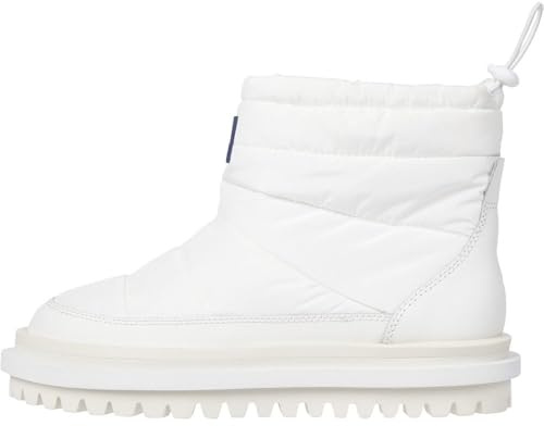 Tommy jeans dam TJW vadderad platt stövel WL (EN0EN02725) utomhus, vit (Ecru), 3,5 UK, Vit Ecru, 36 EU