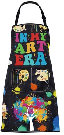 BNQL Künstlerschürze mit Taschen, Künstler-Geschenke, Kunstliebhaber, Geschenke für Kunstlehrer, Geschenke in meiner Kunst-Era, Kunstmalschürze, In My Art Era Schürze, L