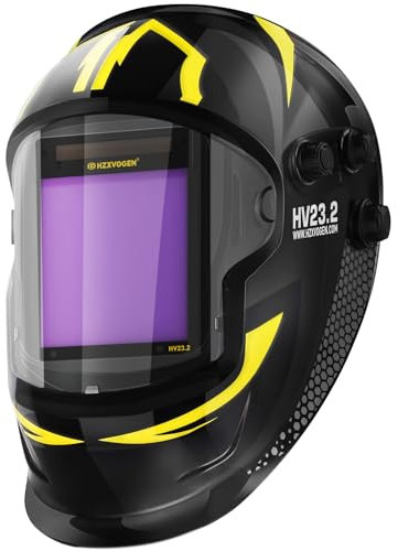 HXZVOGEN Schweißhelm, Automatik Schweißmaske Solar Wahre Farbe Schweißhelm, automatischer Verdunkelung Inklusive，Hohe Qualität und Gute Sicht，4 Arc Sensor Wide Shade 4/5-9/9-13 Schweißermaske