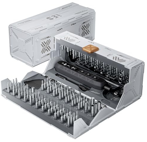 EZARC Elektrischer Schraubendreher, 181-In-1 Schraubendreher Elektrisch Set 3 Gänge Drehmoment, 162 Magnetische CR-V Bits, Mini Electric Screwdriver Wiederaufladbar für Handy, Uhr, Laptop