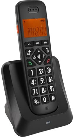 Schnur lo Stele Fon mit Großen Tasten, LED-Display mit Hintergrund Beleuchtung, Vollduplex-Lautsprecher, Anrufer-ID, Anruf Blockierung für zu Hause (EU-Stecker)