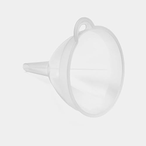 Embudo transparente grande de 14 cm, embudo de plástico transparente para verter botellas de líquidos, aceites esenciales, suministros de manualidades, laboratorio de ciencias