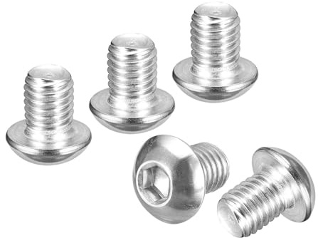 DTGN 10er Pack M10-1.5x12mm Linsenkopfschrauben 304 Edelstahl weiß lackiert | Sechskant-Antriebsbefestigungen, Mit Innensechskant, Geeignet für Rennrad Auto Motorrad