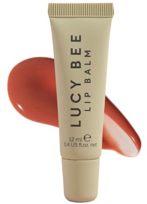 Lucy Bee Tinted Lip Gloss, Perfect Stocking Filler for Women, Plumping & Nourishing, Dusky Rose Shade, Conditioning Vegan Lip Gloss, Non-Sticky, Glossy Finish with Shea, Mango & Avocado, Vegan, 12ml