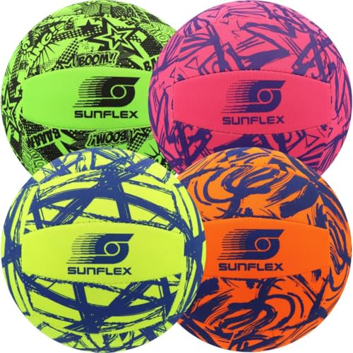 Sunflex® Neopren Zubehör Beach- und Funball Funky Größe 3 | Volleyball & Strandball weich & leicht für den Strand & das Wasser | Spielball extrem robust & für Jede Altersgruppe