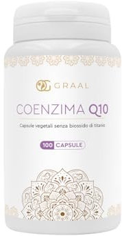 Graal Coenzima Q10 Migliore - Ubidecarenone (forma ossidata dell'Ubiquinolo) Naturale per Energia Cellulare, Azione Antiossidante, Contro l'Invecchiamento Cellulare e lo Stress Ossidativo