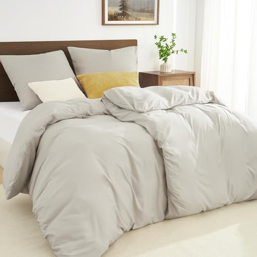 WohlNest Bettwäsche 135x200 4teilig Leinen - 2 Bettbezüge 135x200 cm + 2 Kissenbezüge 80x80 cm, ÖKO-TEX Bettwäsche-Sets Beige superweiche Mikrofaser Deckenbezug 135x200 Einfarbig Weiche Bügelfreie