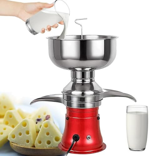 RoyceBee Separatore Elettrico di Panna, Burro e Latte per Latte Vaccino, Latte di Pecora, Latte di Capra e Latte di Cammello, Macchina Centrifuga per Panna con Contenitore per Il Latte
