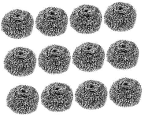 Alipis 12piezas Bola de Limpieza Estropajos de Cocina Cepillo de Acero Inoxidable para Fregar Ollas y Hornos para Limpiar Platos y Superficies Resistentes