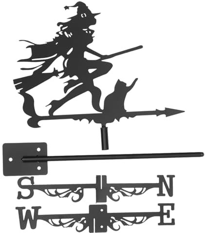 YXKJHH Girouette décorative, 1 pièce, décoration de Mouette, pour sorcière et Chat, décoration d'halloween, Instrument météorologique, pour Toit, Bureau