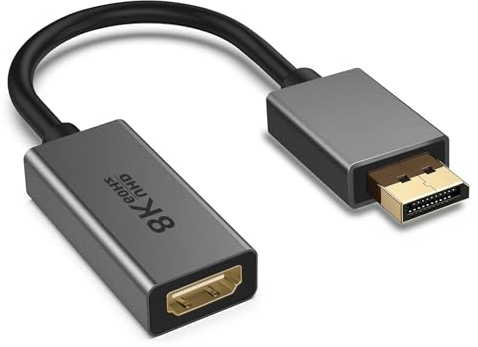 Oxxggkao Adaptador activo DisplayPort a HDMI compatible con resolución de 8K60Hz 4K120Hz para monitores de PC, configuraciones de dispositivos de juego