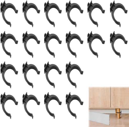 JRYXDS 20 Piezas Clips De Zócalo De Cocina,Clips De Fijación Para Zócalos De Cocina,Clip De Rodapié, Para Zócalo De Cocina Para Sofás, Mesas, Camas, Soportes De Tv, Armarios Y Otros Muebles