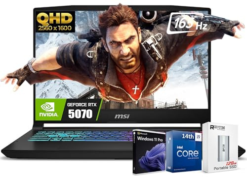 MSI Katana HX Gaming Laptop, 15.6” 165Hz QHD+ IPS Display, 24-core i9-14900HX (UP to 5.8 GHz, GeForce RTX 5070, AI&VR Ready, Copilot+ PC, RGB Backlit Keyboard, Win 11 Pro, Black(32GB DDR5 | 1TB SSD)