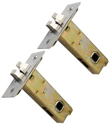 MACHSWON Lot de 2 loquets tubulaires fourchés de 60 mm pour serrure de porte intérieure à mortaise et boulons polis pour poignées de porte à levier à ressort