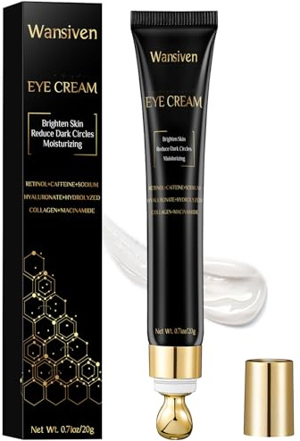 Wansiven Crema per gli occhi, anti-età, crema per gli occhi, idratante e nutriente, contenente acido ialuronico e caffeina, crema idratante per la riparazione degli occhi, 20 g