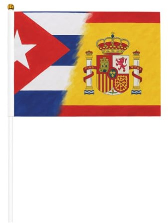 Banderas portátiles con estampado de Cuba y España para decoración de eventos, uso versátil, actividades grupales