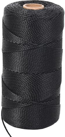 ANMOFLY UV Resistant Black Nylon Mason Line String 1000ft #18 Heavy Duty Layout Twine for Gardening Tomato Plants DIY Projects and Strong Polyester Thread
