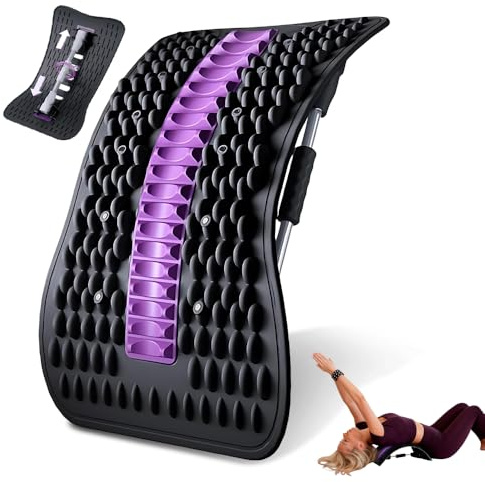 Weciau Planche de Soutien Lombaire, Correcteur de Posture Dos, Réglage Support Lombaire, Appareil d Étirement pour le Dos pour Relaxation Musculaire, Yoga, Fitness et Soulagement du Stress