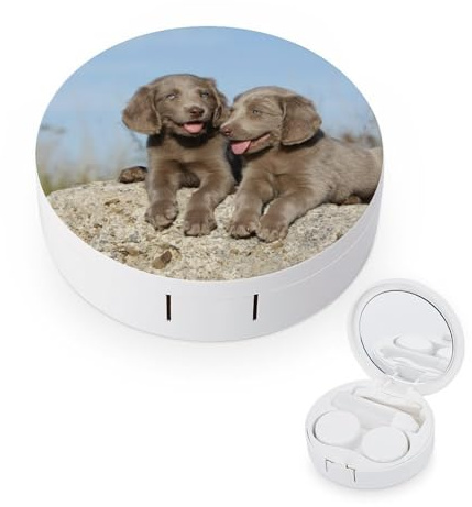 fkgvwo Contact Lens Case Black Puppy Contact Lens Holder Box Container Soak Storage Kit