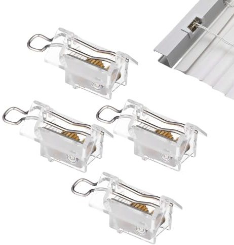 ApexPine 4 Pcs POM Blind Cord Locks for Venetian Roller Blinds | 4 pack transparent pom blind cord locks, universal cord stoppers for venetian roller vertical blinds repair replacement use