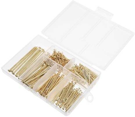 LIFKOME Kit 300 Chiodi per Appendere Quadri in Ferro Dorati 6 Misure Assortite Chiodi per Cartongesso e Legno Kit per Appendere Opere D’Arte da Parete per Ganci e Cornici Uso