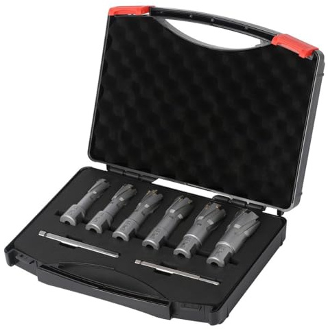 TCT - Set di 6 punte per trapano magnetiche utilizzate per la foratura di ferro e acciaio inossidabile e la lavorazione di scanalature anulari