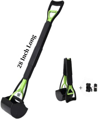 Ceasyde Hundekotschaufel mit langem Griff, 71,1 cm, faltbar, tragbar, solide gezahnte Zähne, Reinigung, Greifer, Entferner, Werkzeug für Outdoor/Indoor Katzen- und Hundekot