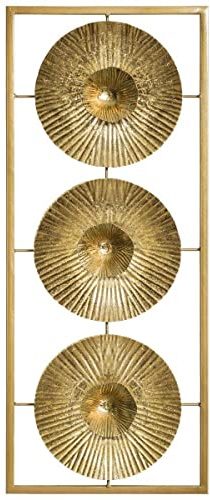 Atmosphera Wanddekoration, Metall, rund, goldfarben, 25 x 61 cm, Metall Eisen, goldfarben, cm
