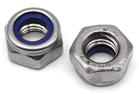 Sechskantmutter selbstsichernd mit Klemmteil, niedrige Form, mit nichtmetallischem Einsatz M6 DIN 985 Edelstahl V4A AISI 316 Inox [50 Stück] HEAVYTOOL®