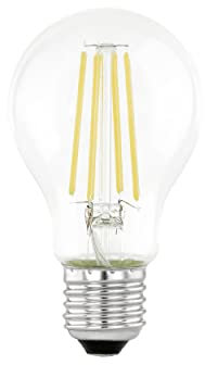 Eglo E27 LED lamp Day & Night, Vintage Filament Light Bulb, Edison lamp with Motion Sensor and Night Light, 7 watt (Equivalent to 60 watt), 806 Lumen, Warm White Glow, 3000 Kelvin, A60, Ø 2.4