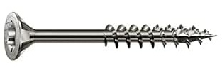 SPAX Edelstahlschraube A2-4 x 50 mm, 90 St. - Senkkopf T20, Teilgewinde | Rostfreie Universalschraube mit Teilgewinde und 4CUT-Spitze für den Außenbereich, Gartenbau sowie Feuchträume