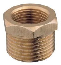 Reducción M- H (macho - hembra) en latón - Racores para fontanería - Fontanería Nautica Jardinería (1/2X3/8)