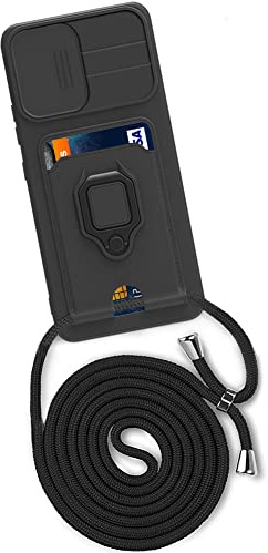 Handykette Hülle mit Kartenhalter für Samsung Galaxy S23 Ultra,kameraschutz Hülle mit Camera Slider Handyhülle Silikon TPU Cover für zum Umhängen Schutzhülle mit Case für Samsung Galaxy S23 Ultra