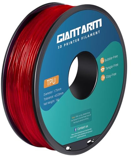GIANTARM Transparent Rot TPU Filament 1,75 mm für Flexible 3D-Drucker 1kg