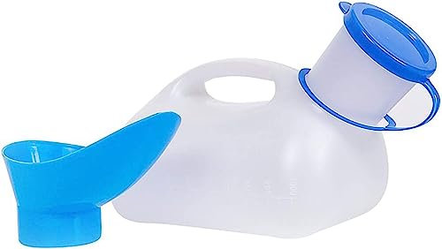 Camping-Toilette, Urinflasche, 1000 ml, Unisex-Töpfchen-Urinale for das Auto, Toiletten-Urintopf, tragbare Pipi-Flasche, mit Deckel und Trichter, auslaufsichere Urinale for Auto, Reisen, Camping, Outd