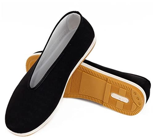 Scarpe da uomo in tessuto di cotone tradizionale cinese Kung Fu Scarpe da ginnastica for allenamento di arti marziali Tai-chi Calzature sportive indossabili traspiranti ( Color : Black , Size : 41 EU